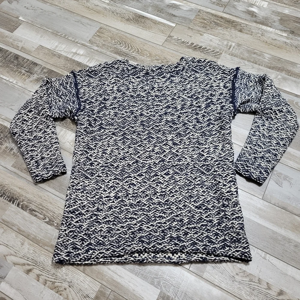 J Crew Navy Pebble Relaxed Wideneck Sweater Size Small